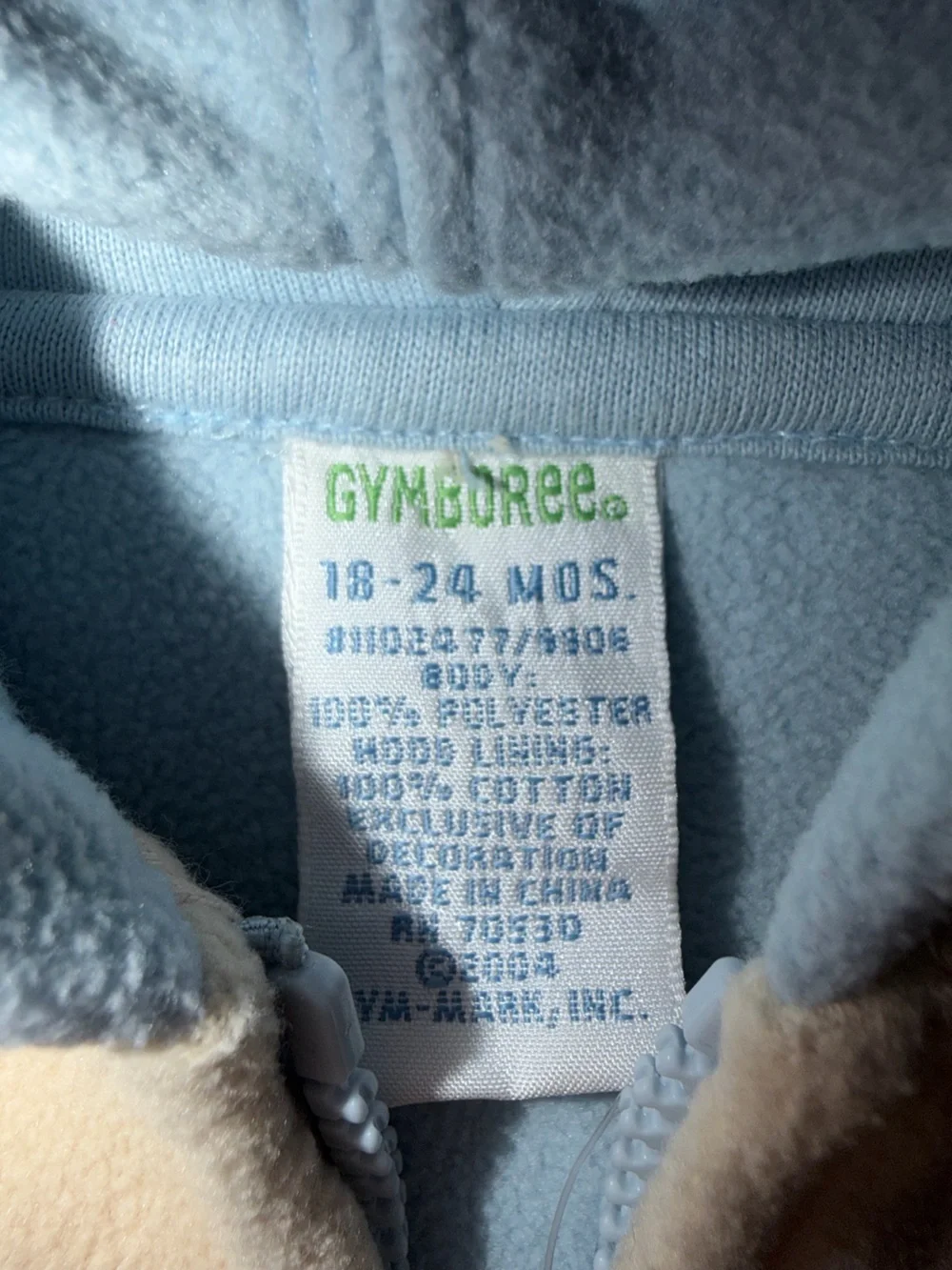 Vintage 2004 Gymboree Light Blue and Cream Lion Zip Hoodie NWT